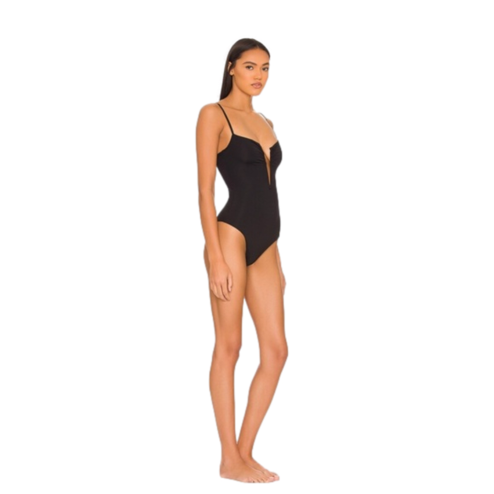 L*SPACE Roxanne Bitsy One Piece in Black REVERSIBLE V WIRE